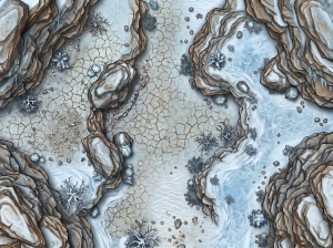 Battlemap - Montagne vallée aride winter 24x18