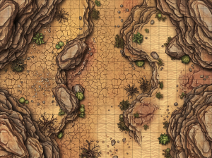 Battlemap - Montagne vallée aride 24x18